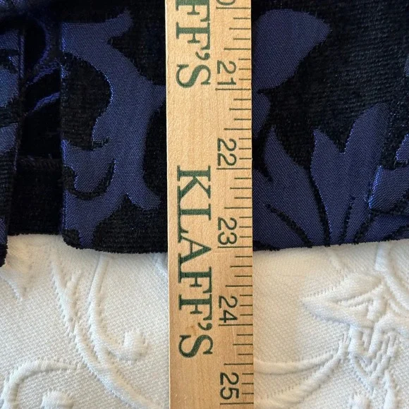 Vintage 90s Gail Morgado Womens Blue Black Floral Damask Brocade Blazer size L - Picture 9 of 9